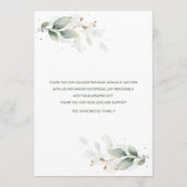 Waterverf Greenery Foliage Cross Baptism Menu (Achterkant)