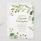 Waterverf Greenery Foliage Greenery Memorial Kaart (Voorkant)