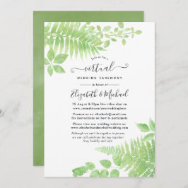 Waterverf Greenery Foliage Online Virtual Wedding Kaart