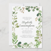 Waterverf Greenery Foliage Virtual Baby shower Kaart (Voorkant)