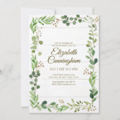 Waterverf Greenery Foliage Virtual Memorial Kaart (Voorkant)