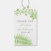 Waterverf Greenery Foliage Weddenschap Hartelijk d Cadeaulabel (Voorkant)
