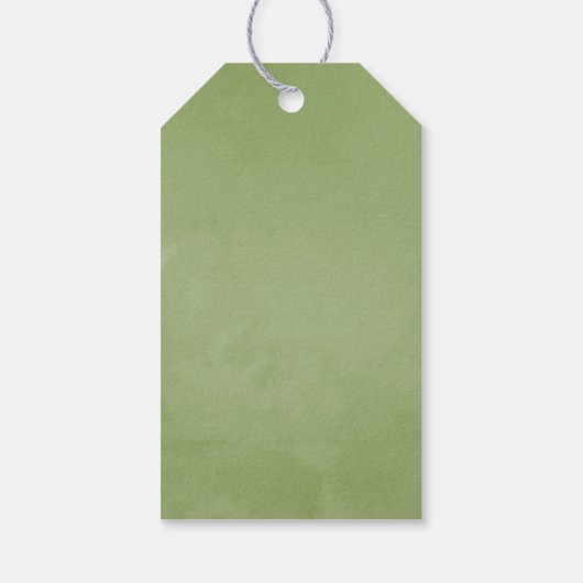 Waterverf Greenery Foliage Weddenschap Hartelijk d Cadeaulabel (Achterkant)