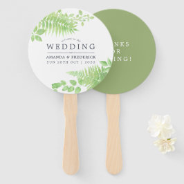 Waterverf Greenery Foliage Wedding Favor Handwaaier