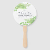Waterverf Greenery Foliage Wedding Favor Handwaaier (Voorkant)