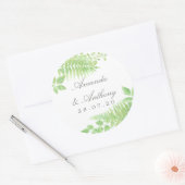Waterverf Greenery Foliage Wedding Favor Ronde Sticker (Envelop)