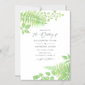Waterverf Greenery Foliage Wedding Magnetische Uitnodiging (Voorkant)