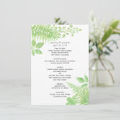 Waterverf Greenery Foliage Wedding Menu (Staand voorkant)