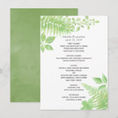 Waterverf Greenery Foliage Wedding Menu (Voorkant / Achterkant)