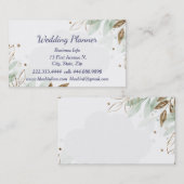 Waterverf Greenery Foliage Wedding Planner Aangepa Visitekaartje (Voorkant / Achterkant)