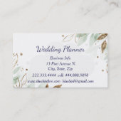 Waterverf Greenery Foliage Wedding Planner Aangepa Visitekaartje (Voorkant)
