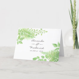 Waterverf Greenery Foliage Wedding Programma