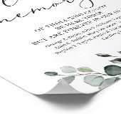 Waterverf Greenery foliy in loving memory sign Poster (Hoek)