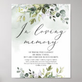 Waterverf Greenery foliy in loving memory sign Poster (Voorkant)