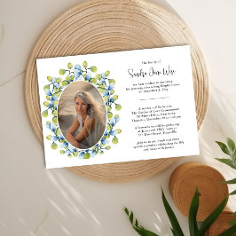 Waterverf Greenery Foto Overlijdensakte en begrafe Kaart