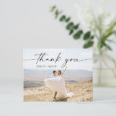 Waterverf Greenery Foto Weddenschap Hartelijk dank Briefkaart (Staand voorkant)