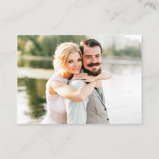 Waterverf Greenery Foto Wedding QR RSVP Informatiekaartje (Achterkant)