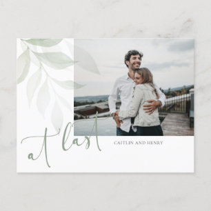 Waterverf Greenery Foto Wedding Save the Date Briefkaart
