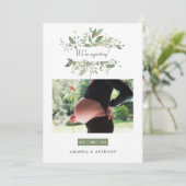 Waterverf Greenery Foto Zwangerschap Aankondiging (Staand voorkant)