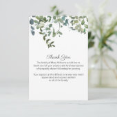 Waterverf Greenery Funeral Bereavement Hartelijk d Bedankkaart (Staand voorkant)