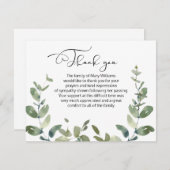 Waterverf Greenery Funeral Dank u Kaart (Voorkant / Achterkant)