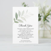 Waterverf Greenery Funeral Hartelijk dank Bedankkaart (Staand voorkant)