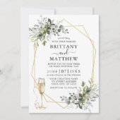 Waterverf Greenery Geo Lijst Glass Sage Green Kaart (Voorkant)