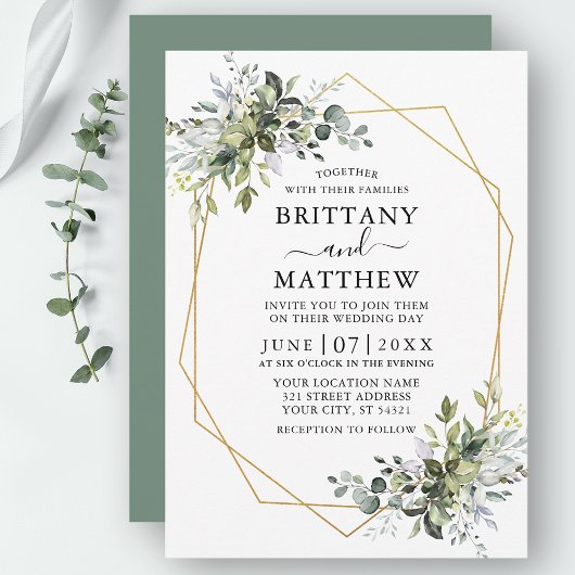 Waterverf Greenery Geo Lijst Sage Green Kaart