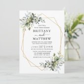 Waterverf Greenery Geo Lijst Sage Green Kaart (Staand voorkant)