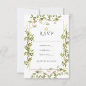 Waterverf Greenery Geometric Bat Mitzvah RSVP Kaartje (Voorkant)