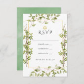 Waterverf Greenery Geometric Bat Mitzvah RSVP Kaartje (Voorkant / Achterkant)