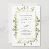 Waterverf Greenery Geometric Bridesmaids Luncheon Kaart (Voorkant)