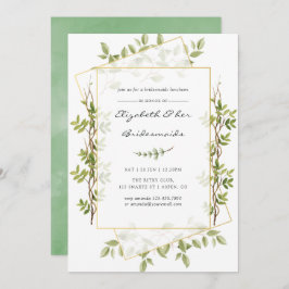 Waterverf Greenery Geometric Bridesmaids Luncheon Kaart