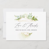 Waterverf Greenery Geometric Crystal Wedding Bedankkaart (Voorkant)