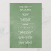 Waterverf Greenery Geometric Crystal Wedding Programmakaart (Achterkant)