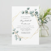 Waterverf Greenery Geometric Rehearsal Dinner Kaart (Staand voorkant)