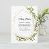 Waterverf Greenery Geometric Virtual Shower Kaart (Staand voorkant)