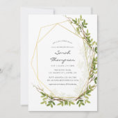Waterverf Greenery Geometric Vrijgezellenfeest Inv Kaart (Voorkant)