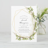 Waterverf Greenery Geometric Vrijgezellenfeest Inv Kaart (Staand voorkant)