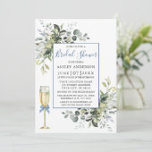 Waterverf Greenery Glass Shower Dusty Blue Kaart (Staand voorkant)