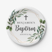 Waterverf Greenery Gold Baptism Paper Bord (Voorkant)