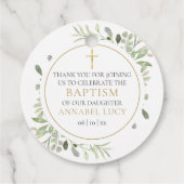 Waterverf Greenery Gold Baptisme Hartelijk dank Bedankjes Labels (Achterkant)