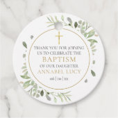 Waterverf Greenery Gold Baptisme Hartelijk dank Bedankjes Labels (Voorkant)