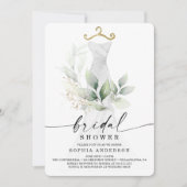 Waterverf Greenery Gold Bridal Shower Kaart (Voorkant)
