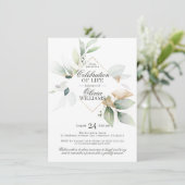 Waterverf Greenery Gold Celebration of Life Kaart (Staand voorkant)