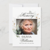 Waterverf Greenery Gold Celebration of Life Kaart (Achterkant)