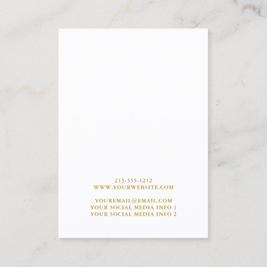 Waterverf Greenery Gold Earring Display Card Visitekaartje (Achterkant)