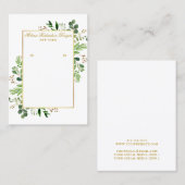 Waterverf Greenery Gold Earring Display Card Visitekaartje (Voorkant / Achterkant)