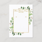 Waterverf Greenery Gold Earring Display Card Visitekaartje (Voorkant)