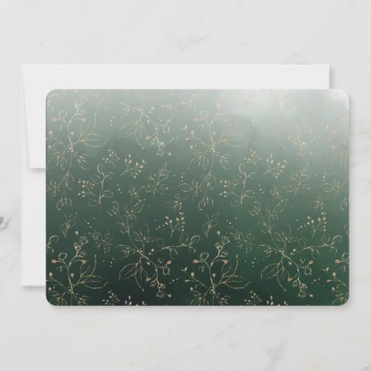 Waterverf Greenery Gold Engagement Party Kaart (Achterkant)